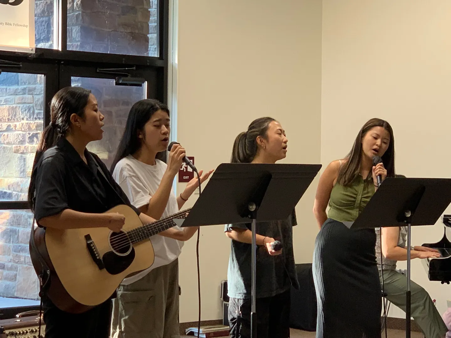 Young adults leading praise