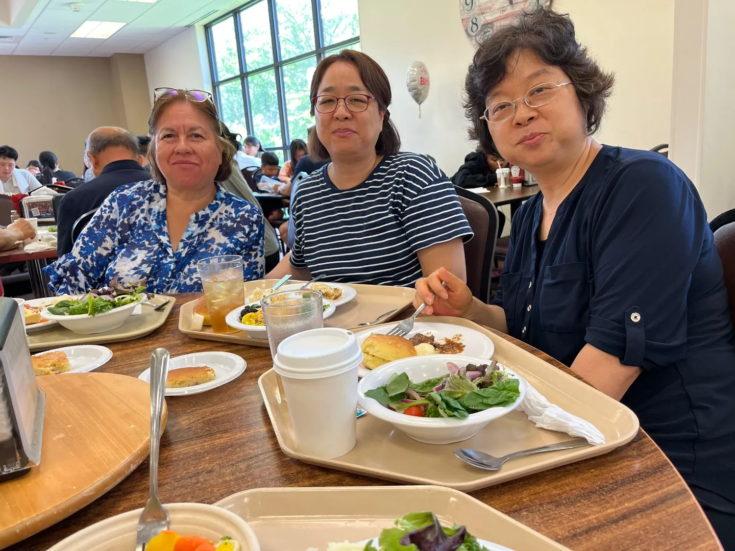Church members sharing a meal